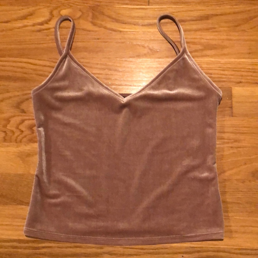 H&M Velvet pink tank crop top.
